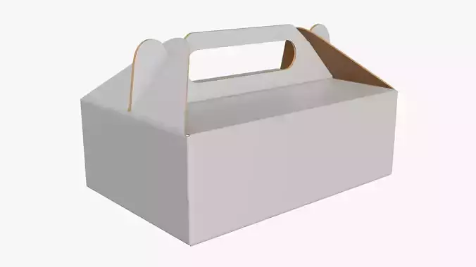 Gable box cardboard food packing 05 white 3D model