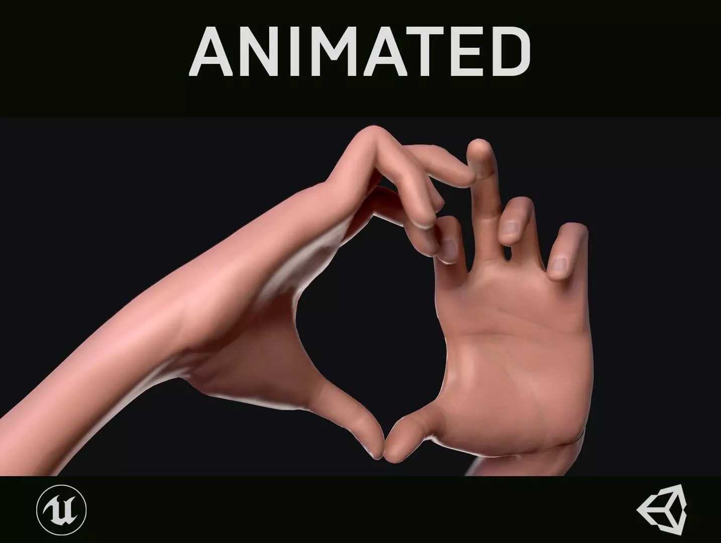 Female Hands - Animated Low-poly 3D model