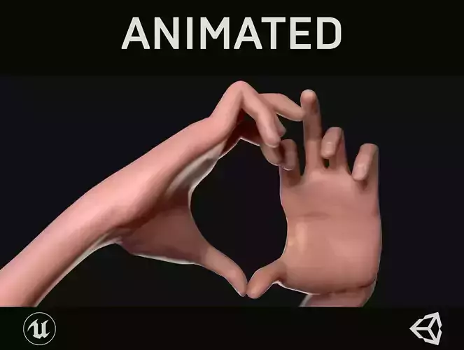 Female Hands - Animated Low-poly 3D model