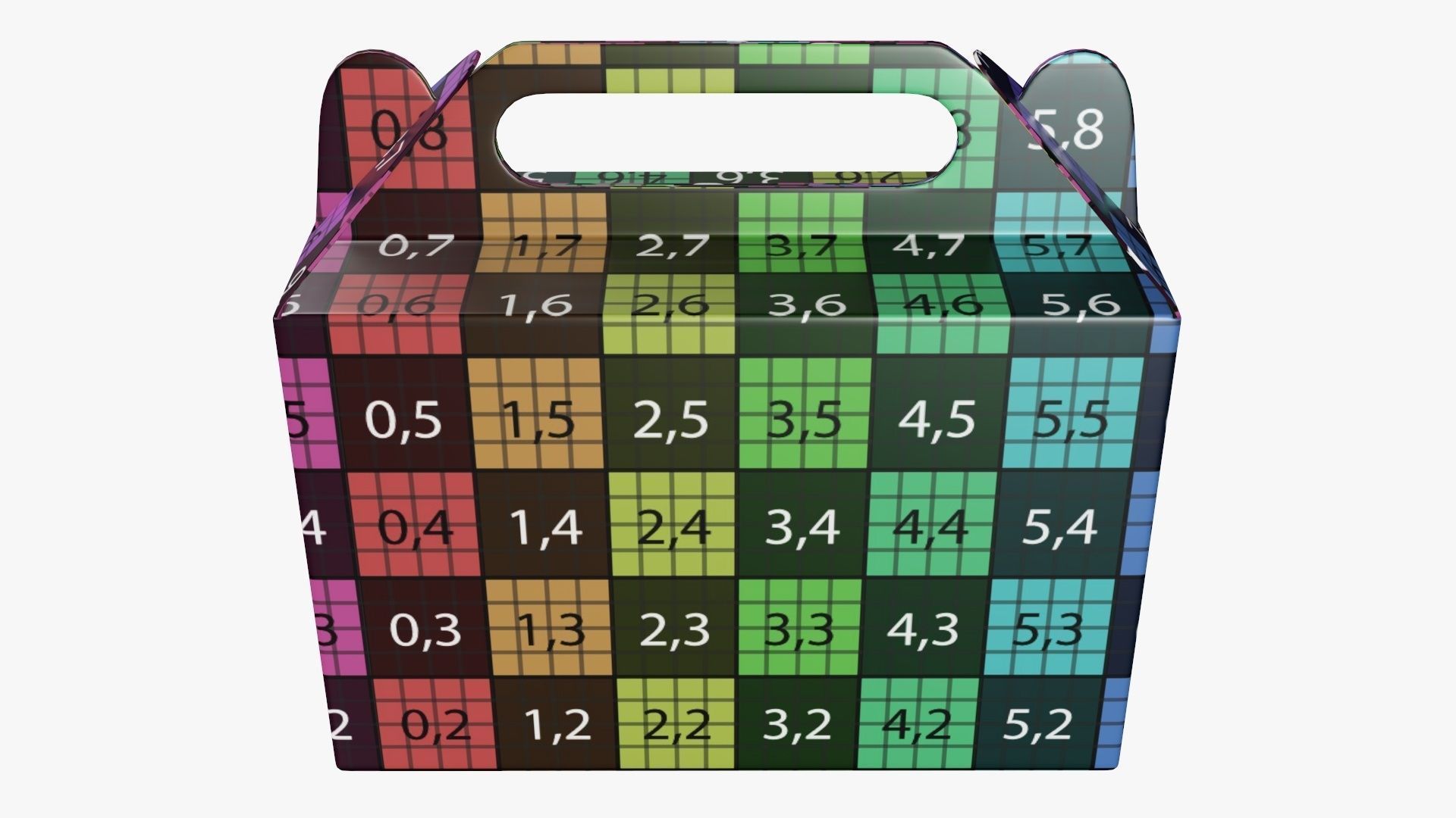 Gable box cardboard food packing 06 3D model_11