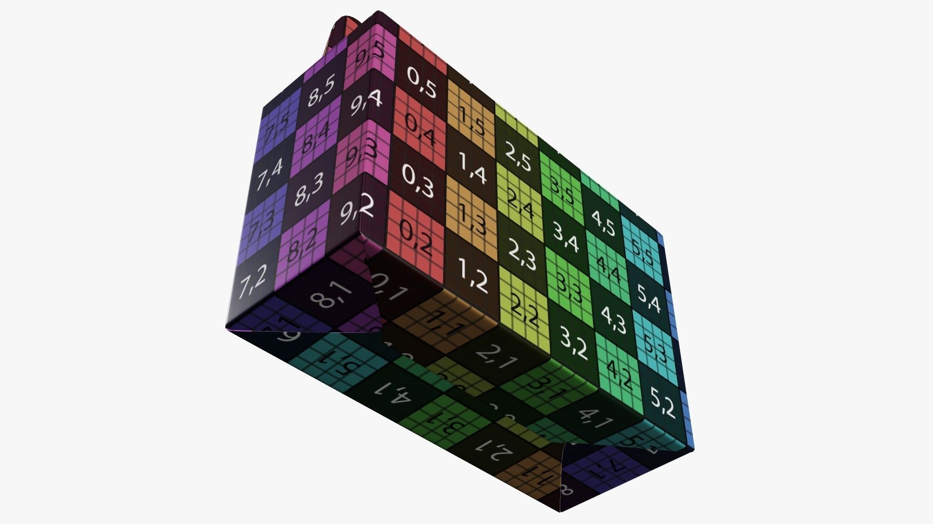 Gable box cardboard food packing 06 3D model_13