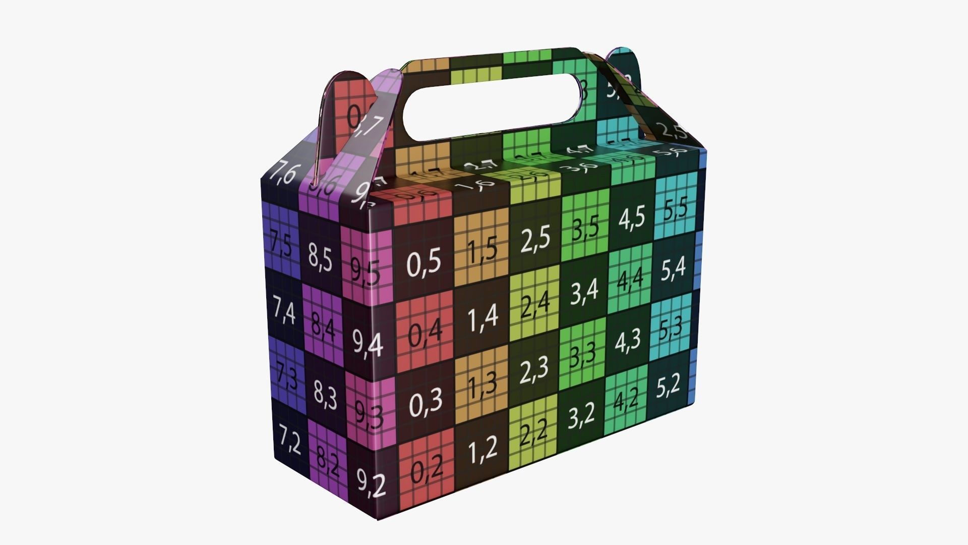 Gable box cardboard food packing 06 3D model_10