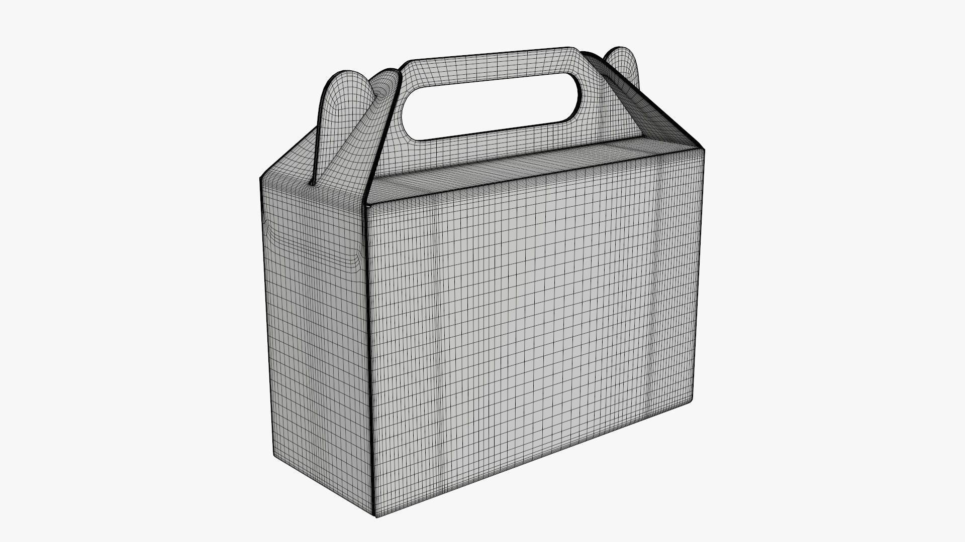 Gable box cardboard food packing 06 3D model_5
