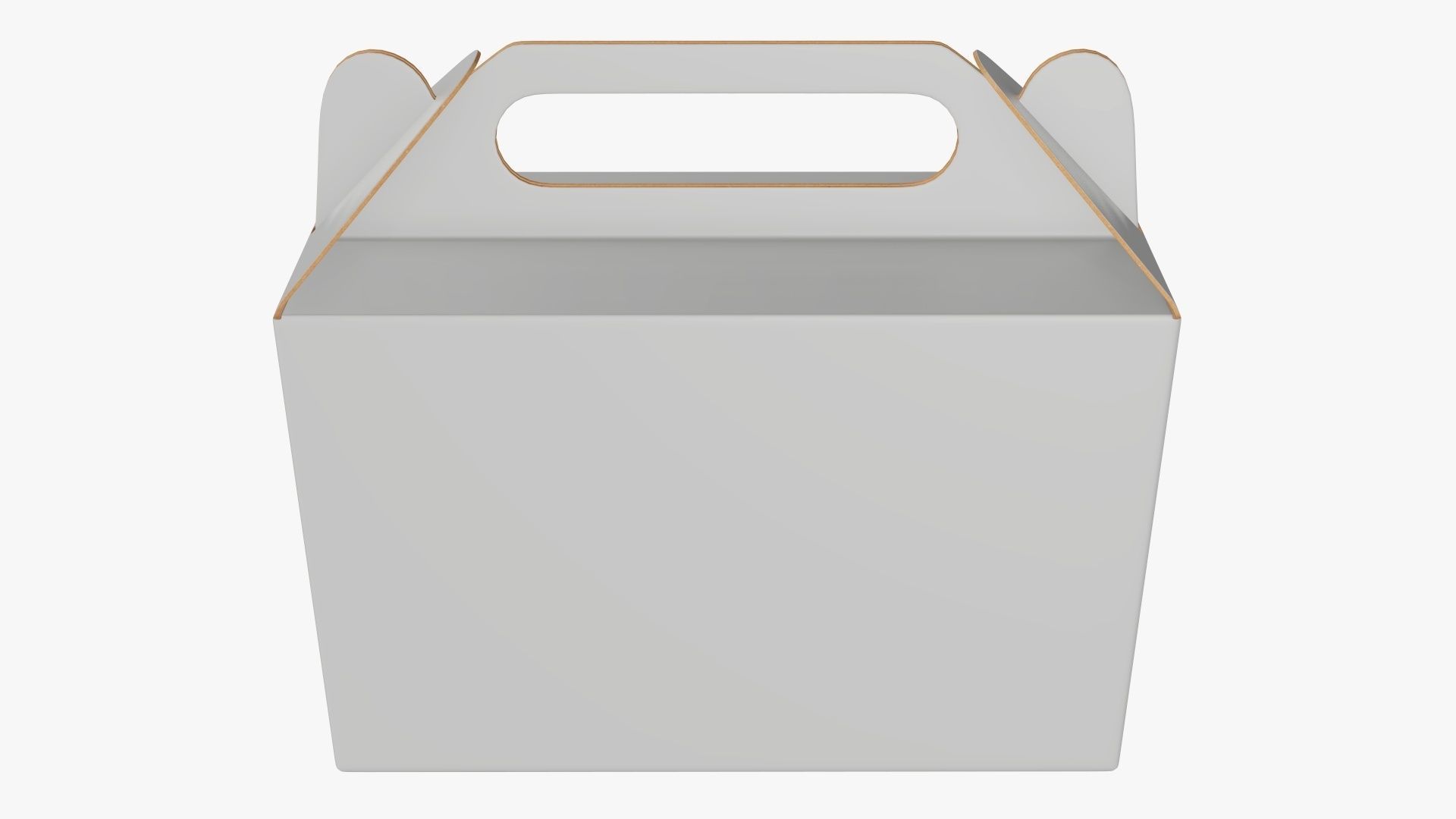Gable box cardboard food packing 06 white 3D model_1