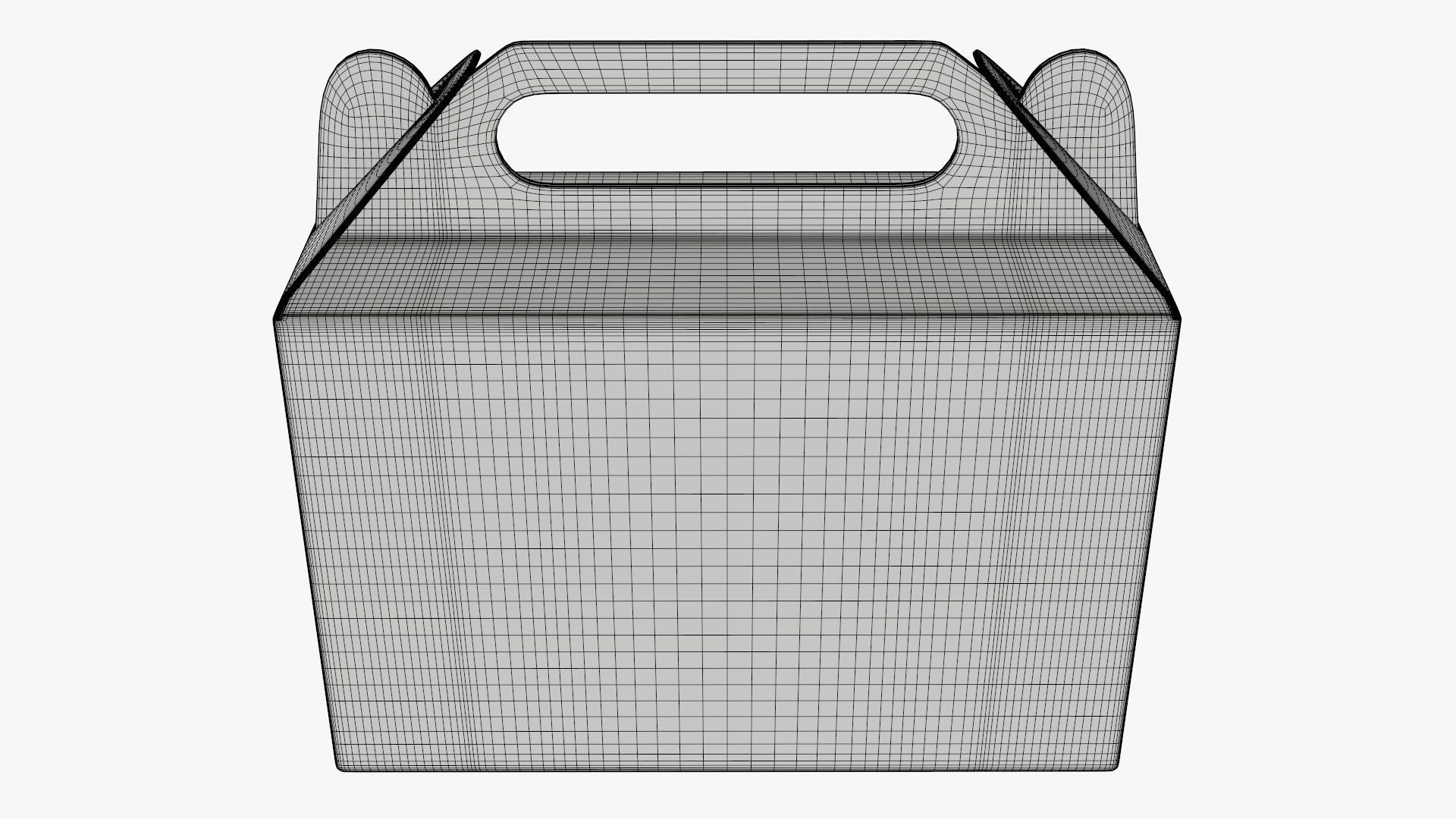 Gable box cardboard food packing 06 white 3D model_6