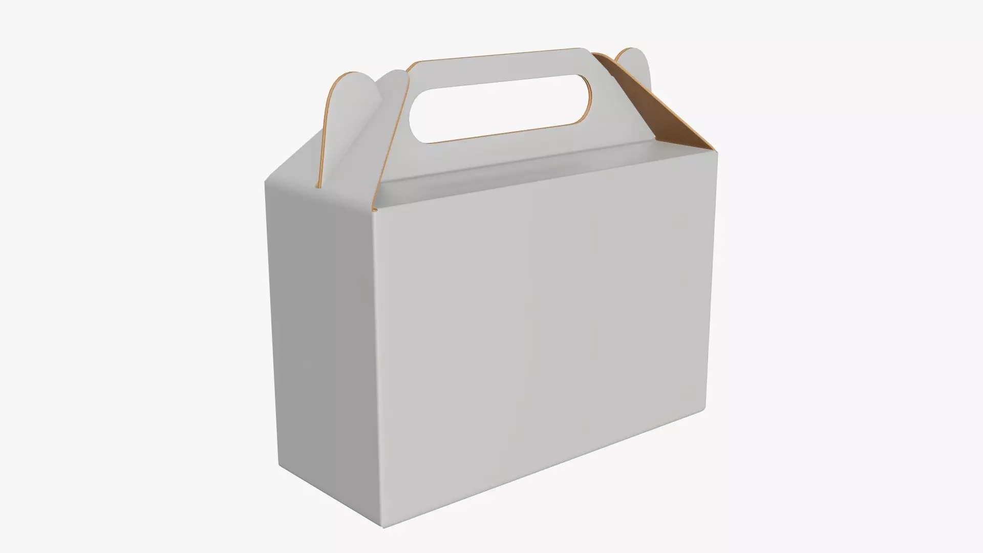 Gable box cardboard food packing 06 white 3D model_0
