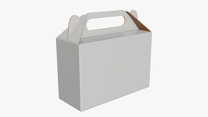 Gable box cardboard food packing 06 white 3D model
