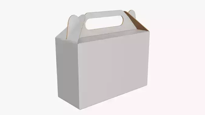 Gable box cardboard food packing 06 white 3D model