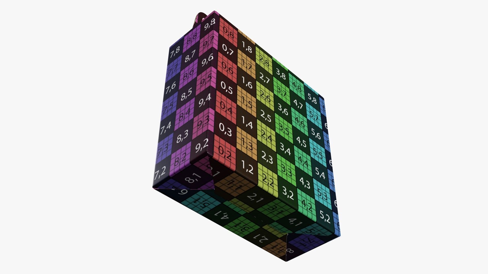 Gable box cardboard food packing 07 3D model_13