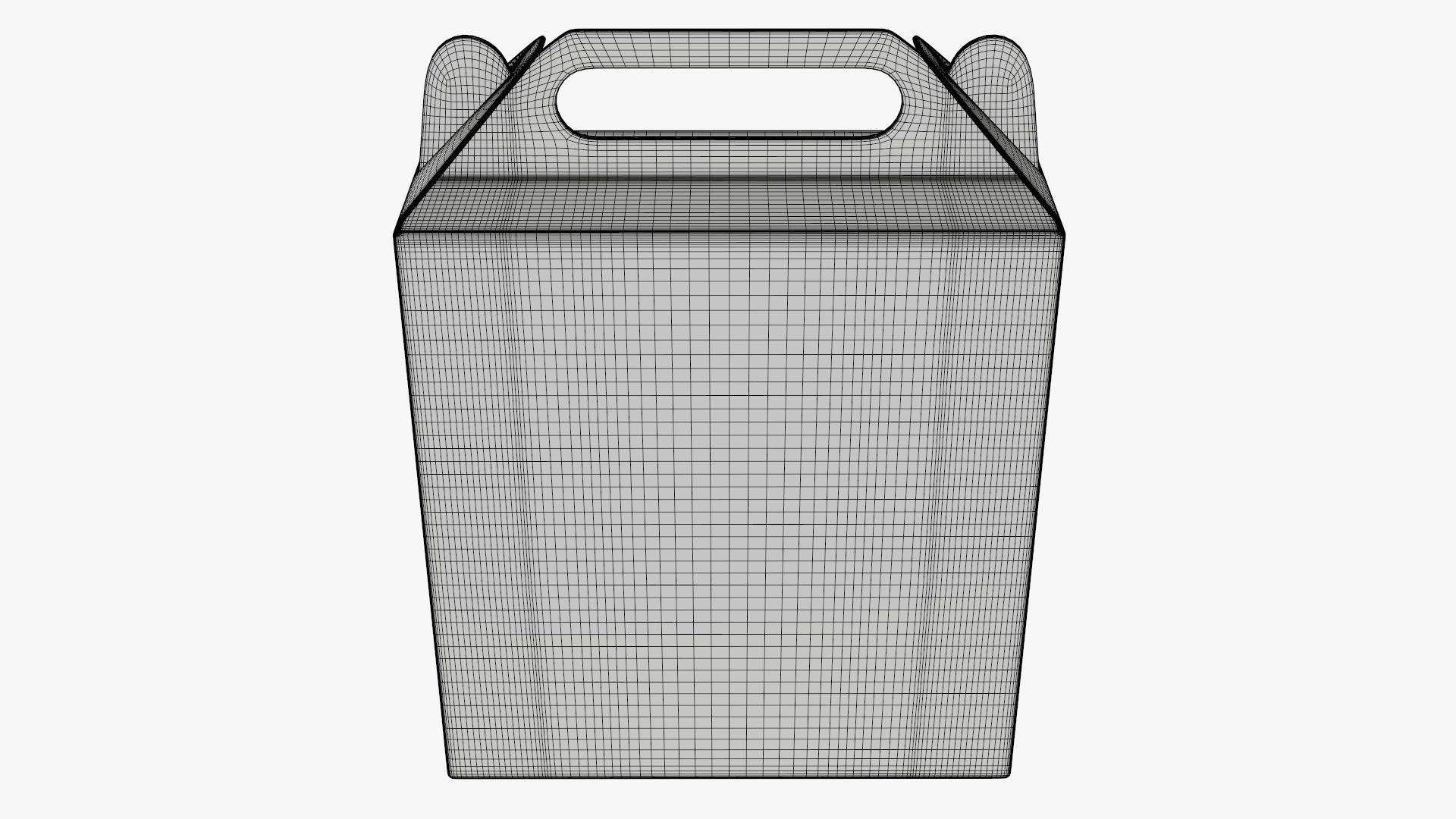 Gable box cardboard food packing 07 3D model_6