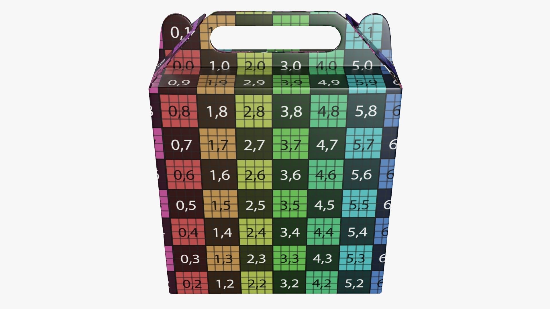 Gable box cardboard food packing 07 3D model_11