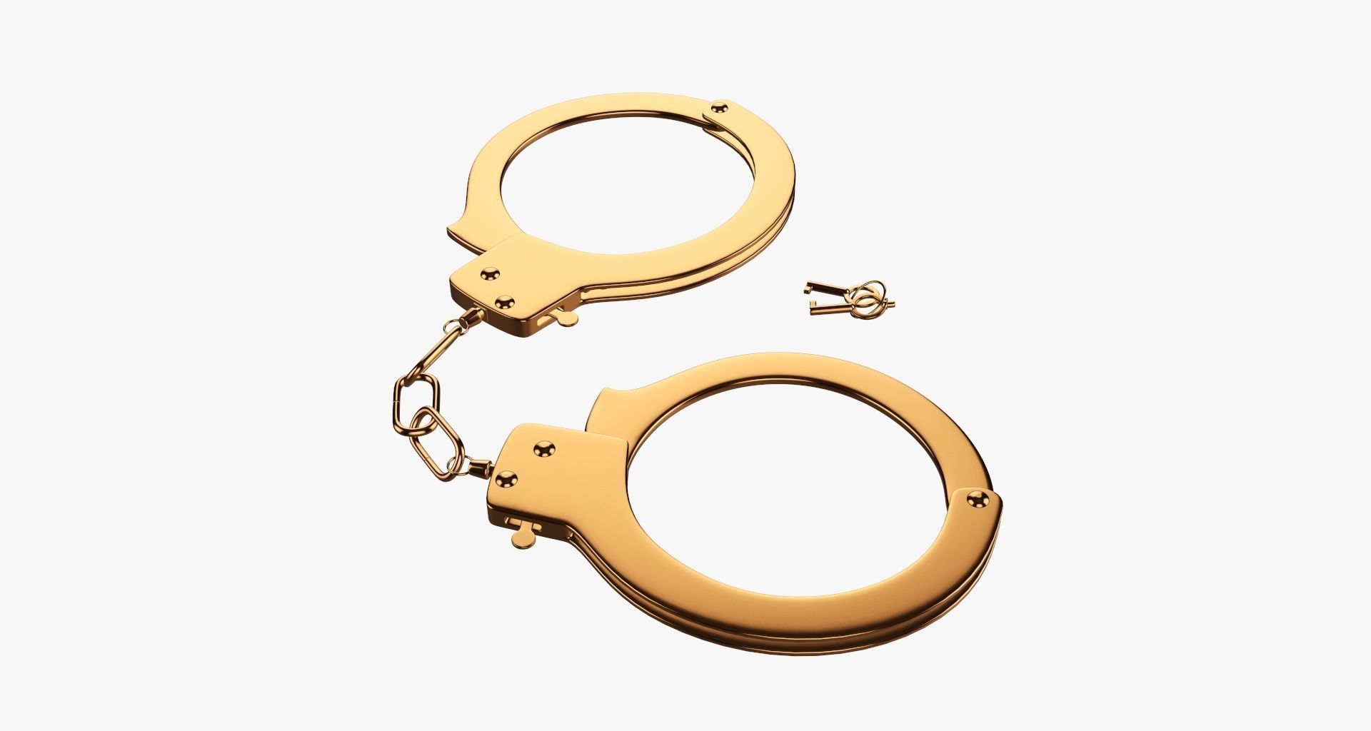 Golden handcuffs  3D model_1