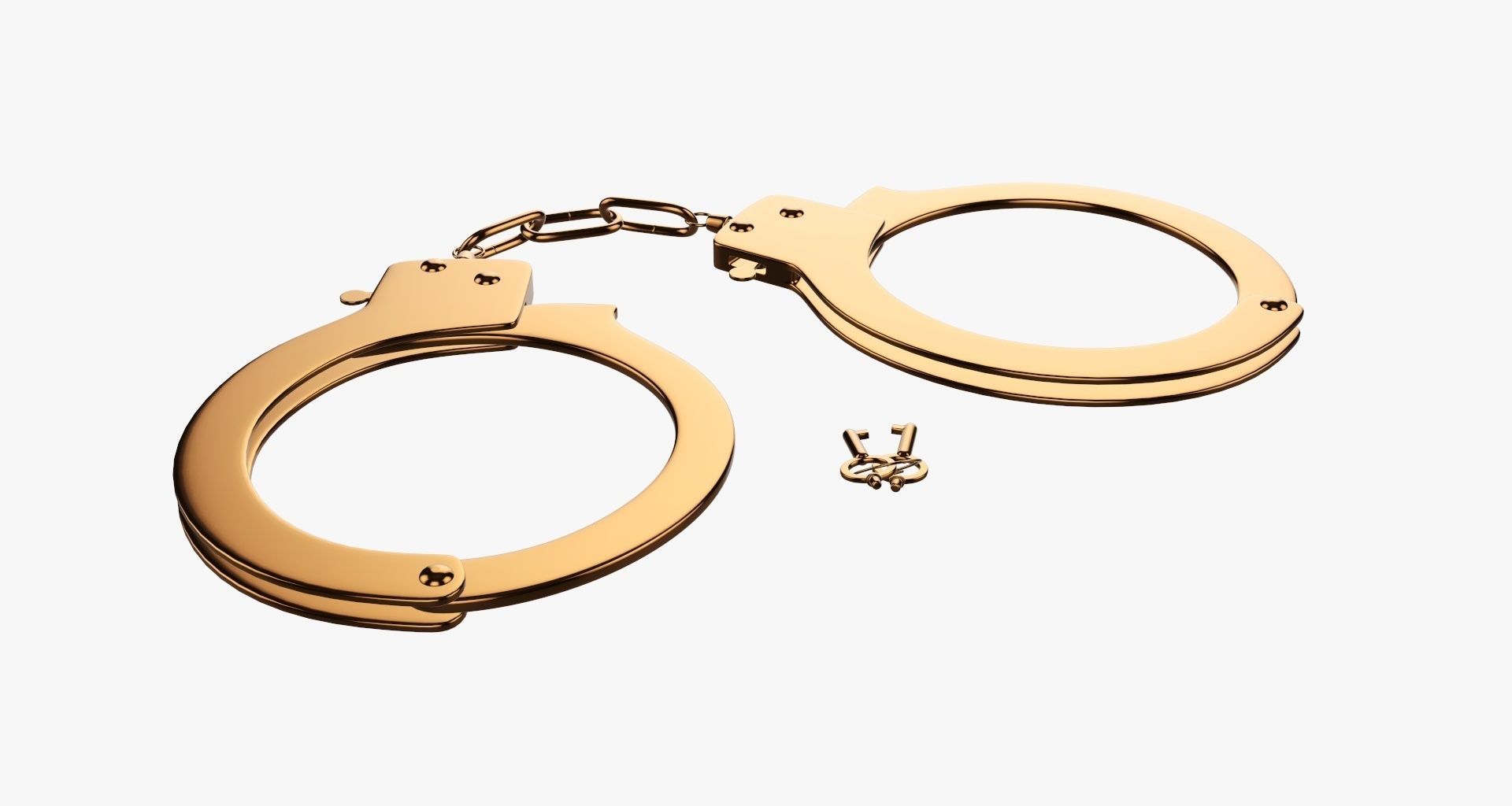 Golden handcuffs  3D model_4
