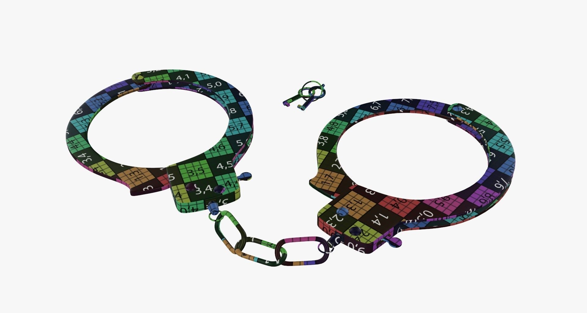 Golden handcuffs  3D model_10