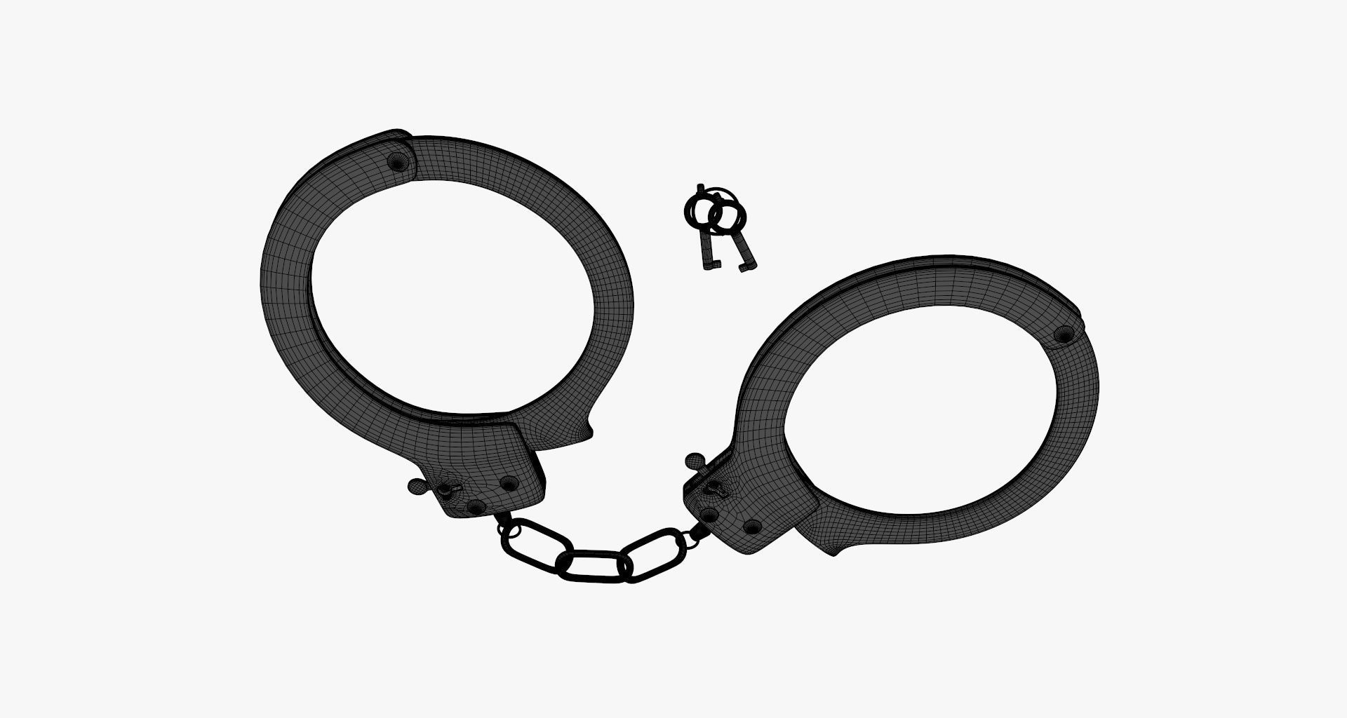Golden handcuffs  3D model_8