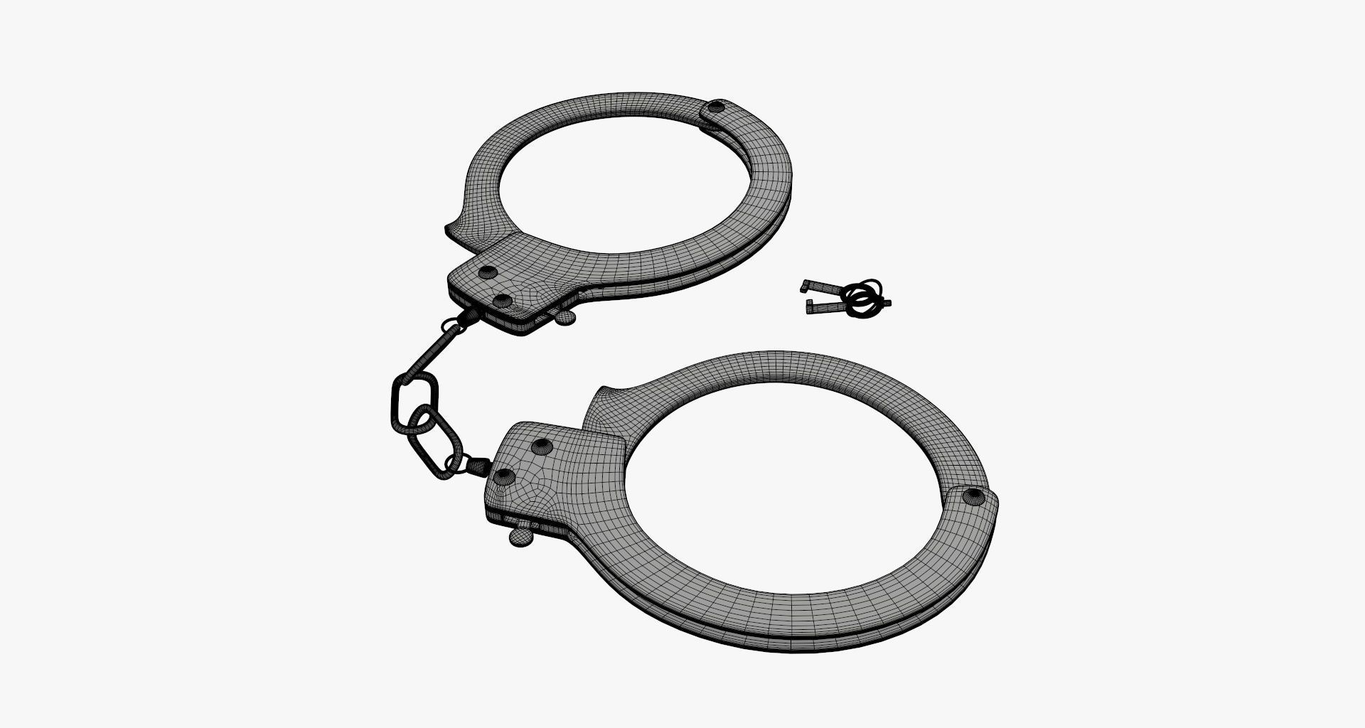 Golden handcuffs  3D model_6