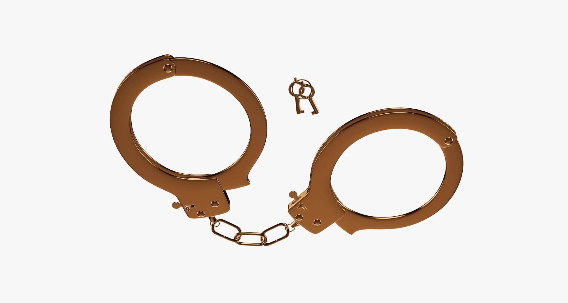 Golden handcuffs  3D model_3