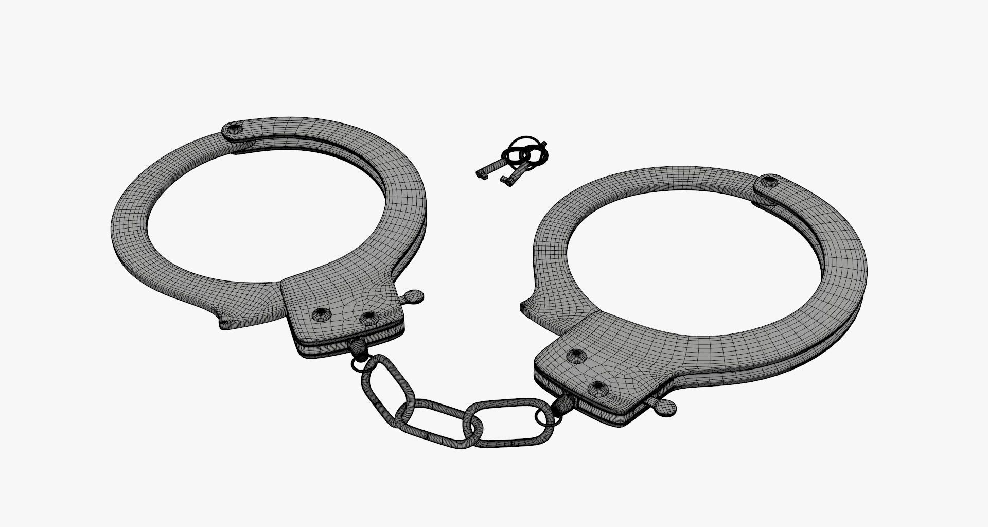 Golden handcuffs  3D model_5