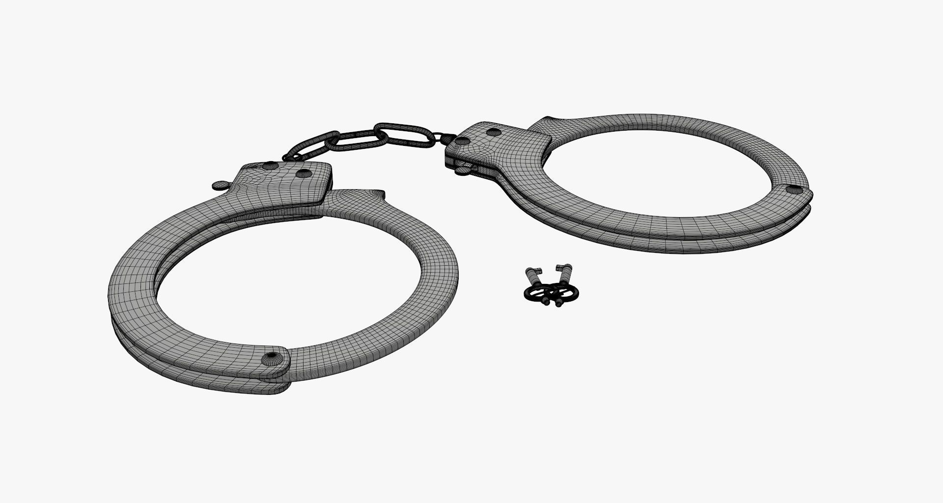 Golden handcuffs  3D model_9