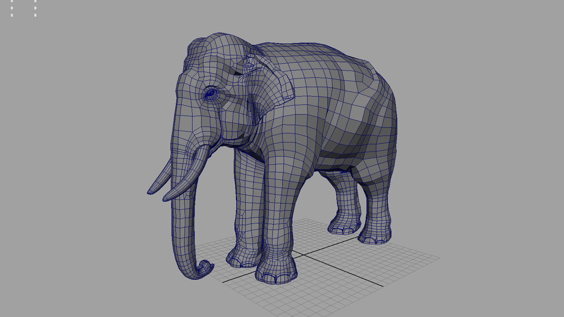 asian elephant 3d rig model 2 3D model_1