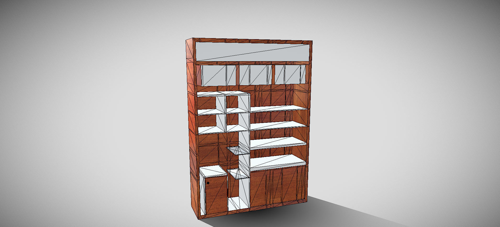 Wooden Showcase 3D model_68