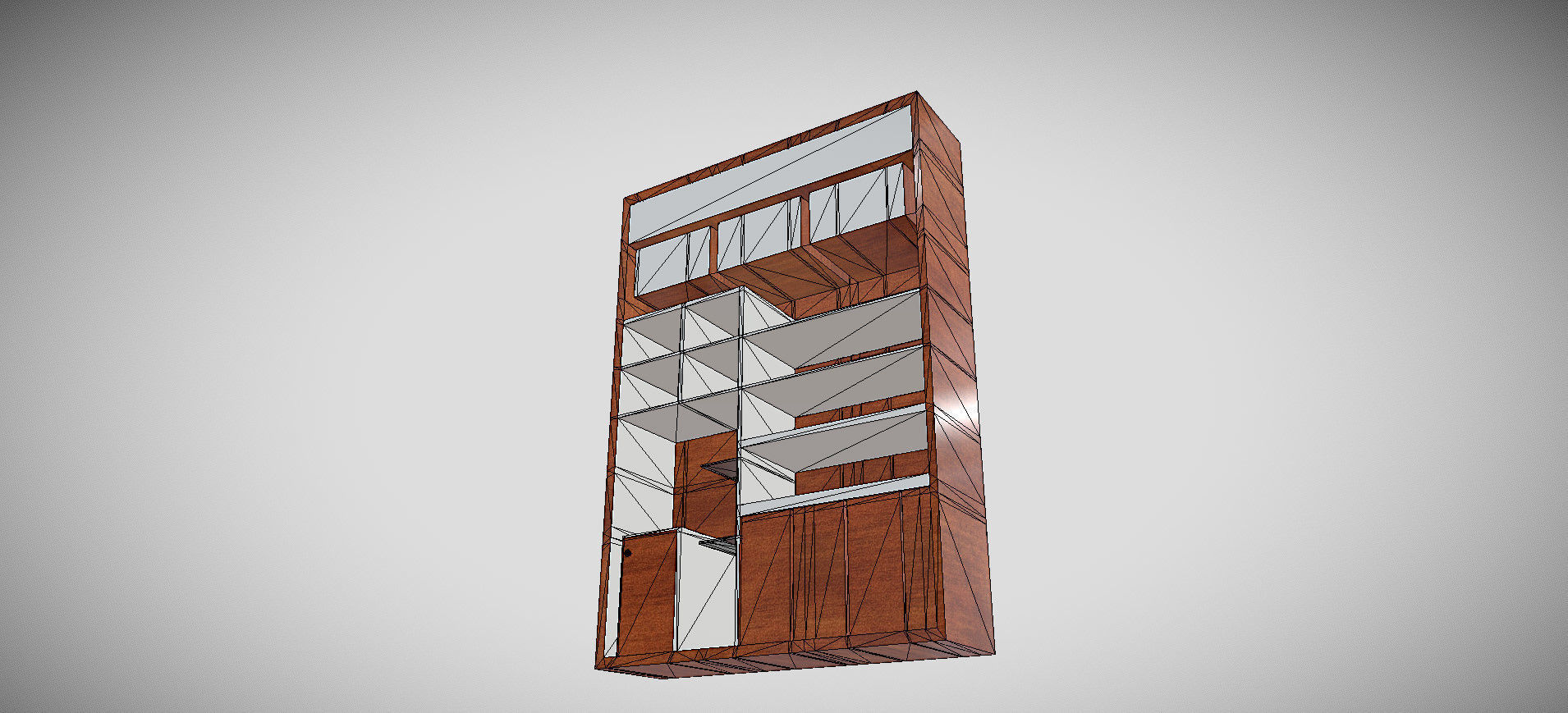 Wooden Showcase 3D model_57