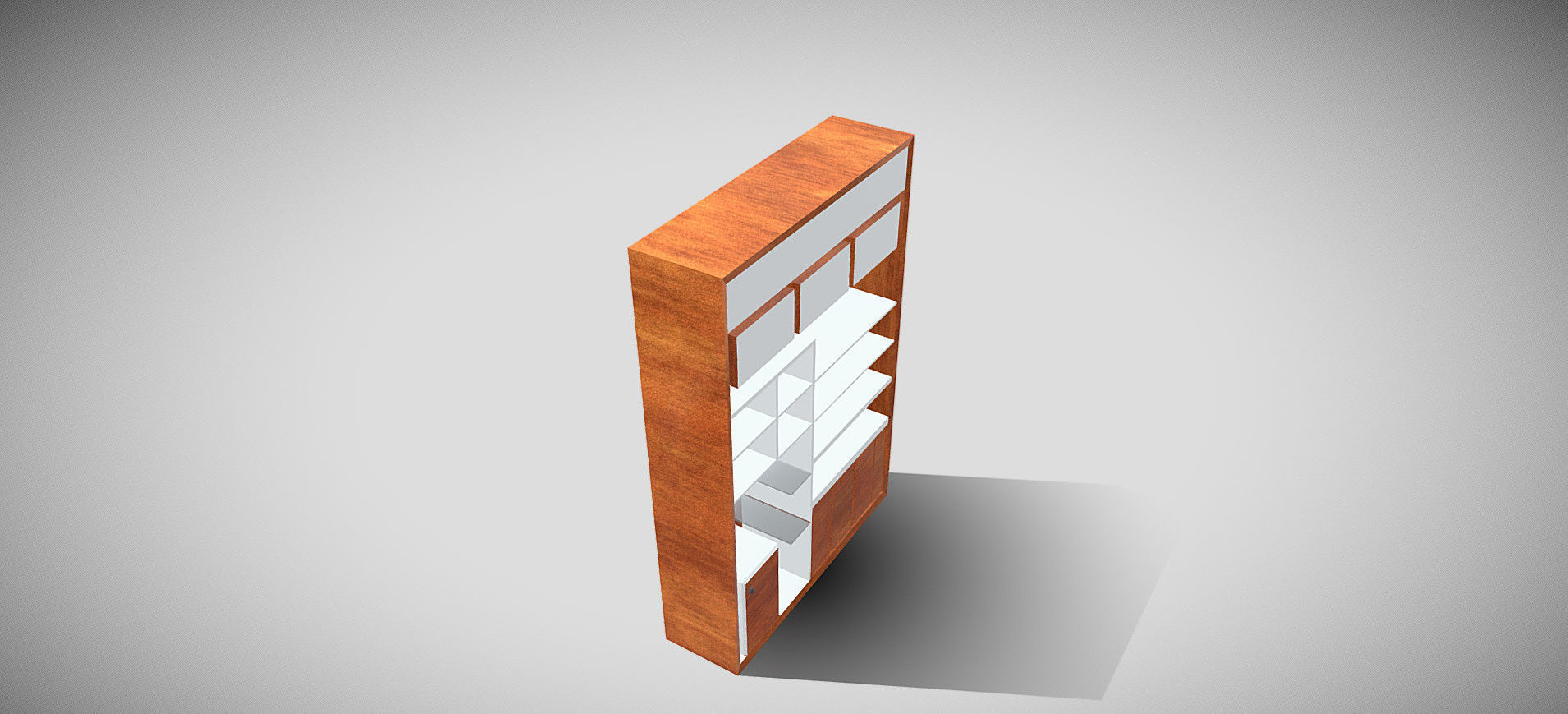 Wooden Showcase 3D model_35