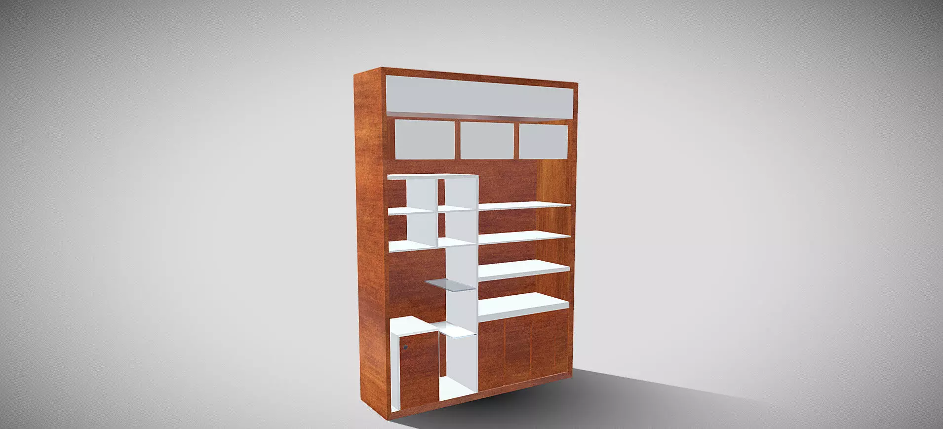 Wooden Showcase 3D model_0