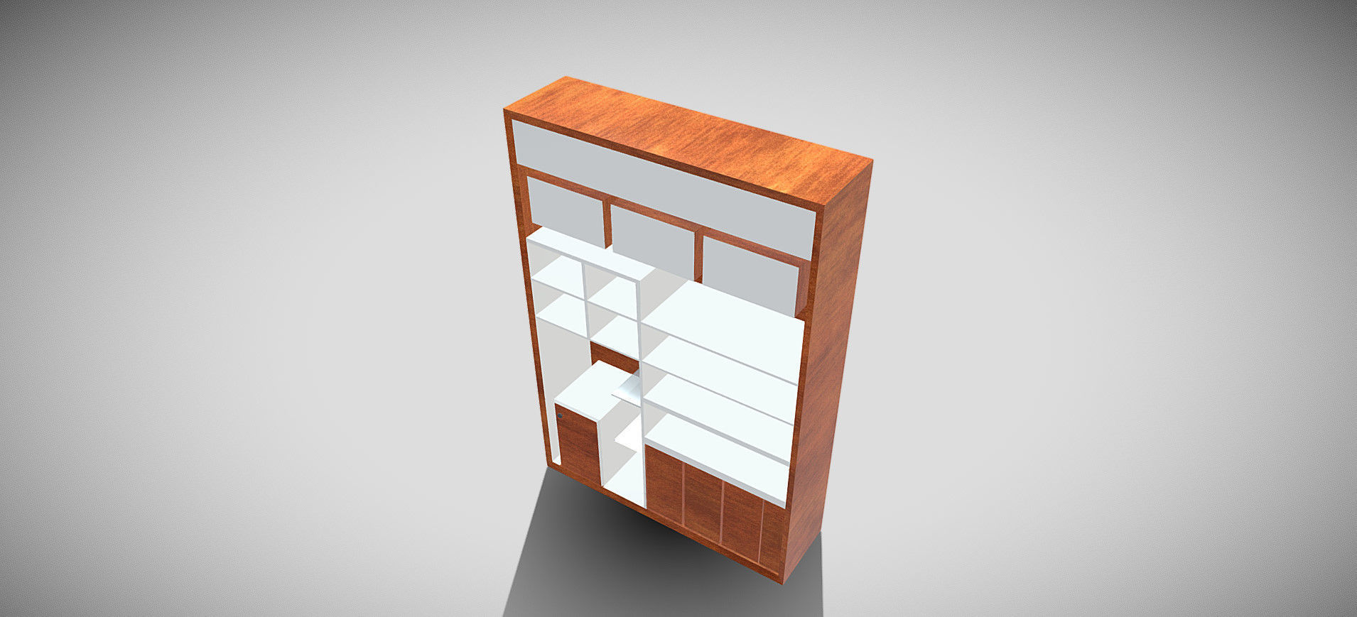 Wooden Showcase 3D model_25