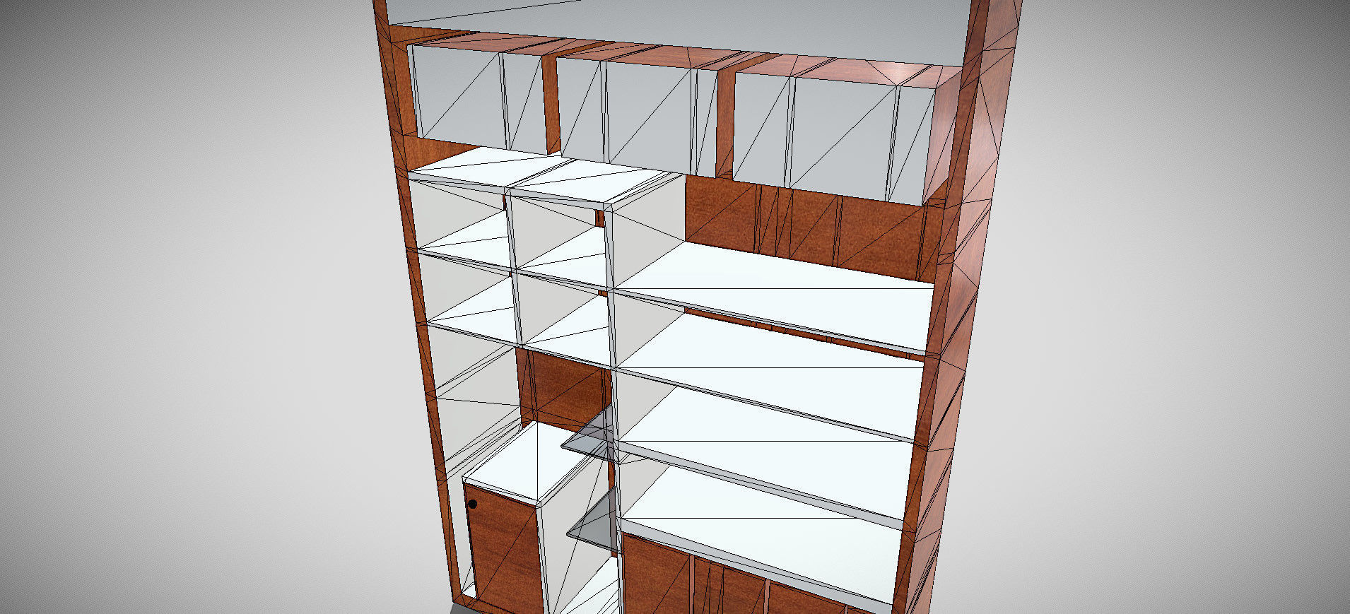 Wooden Showcase 3D model_71