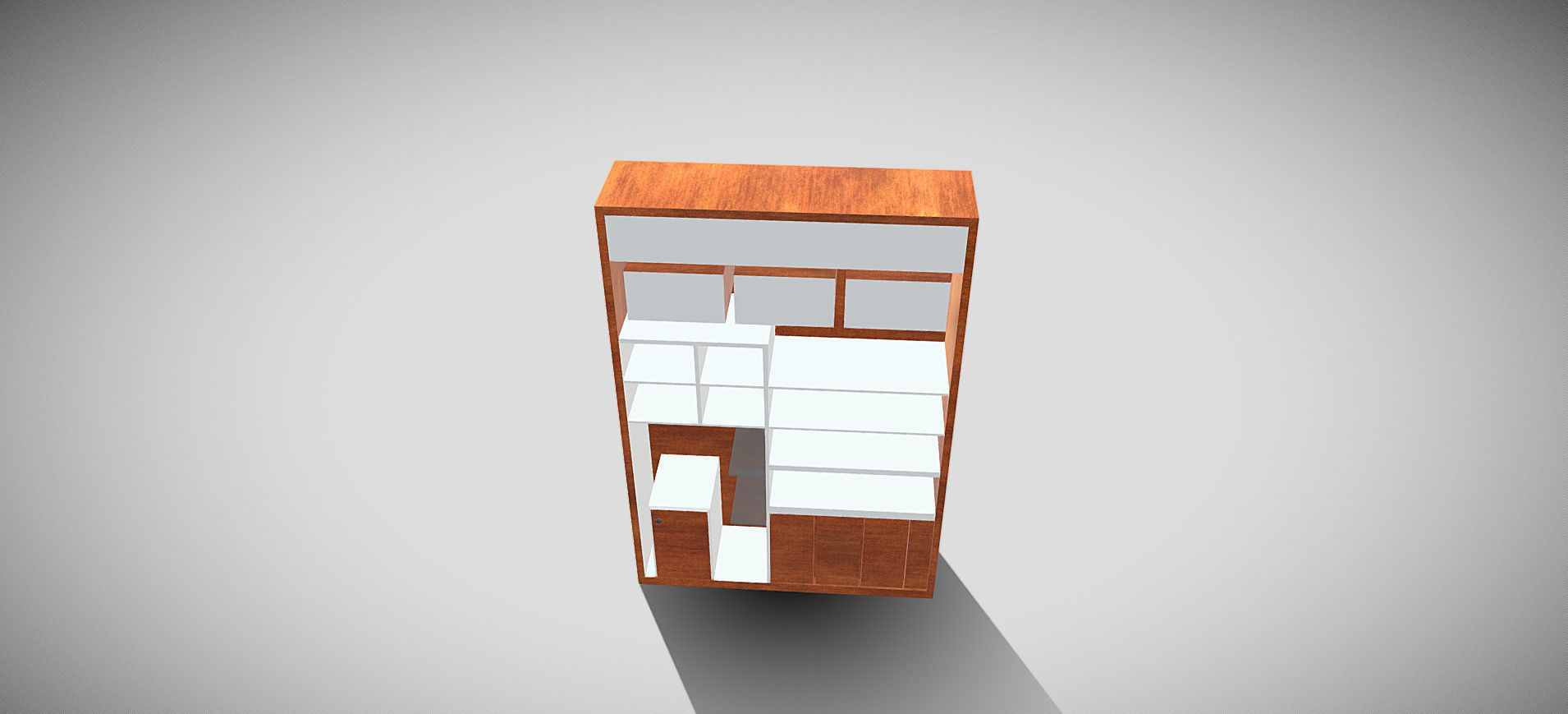 Wooden Showcase 3D model_37