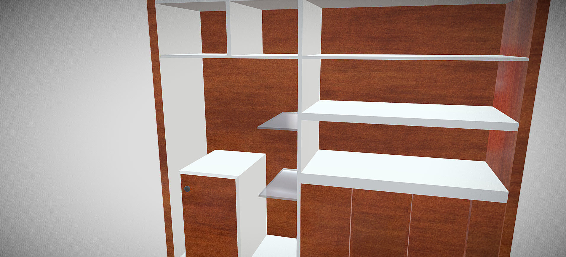 Wooden Showcase 3D model_39