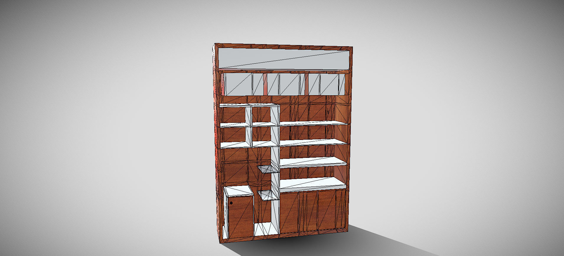Wooden Showcase 3D model_41