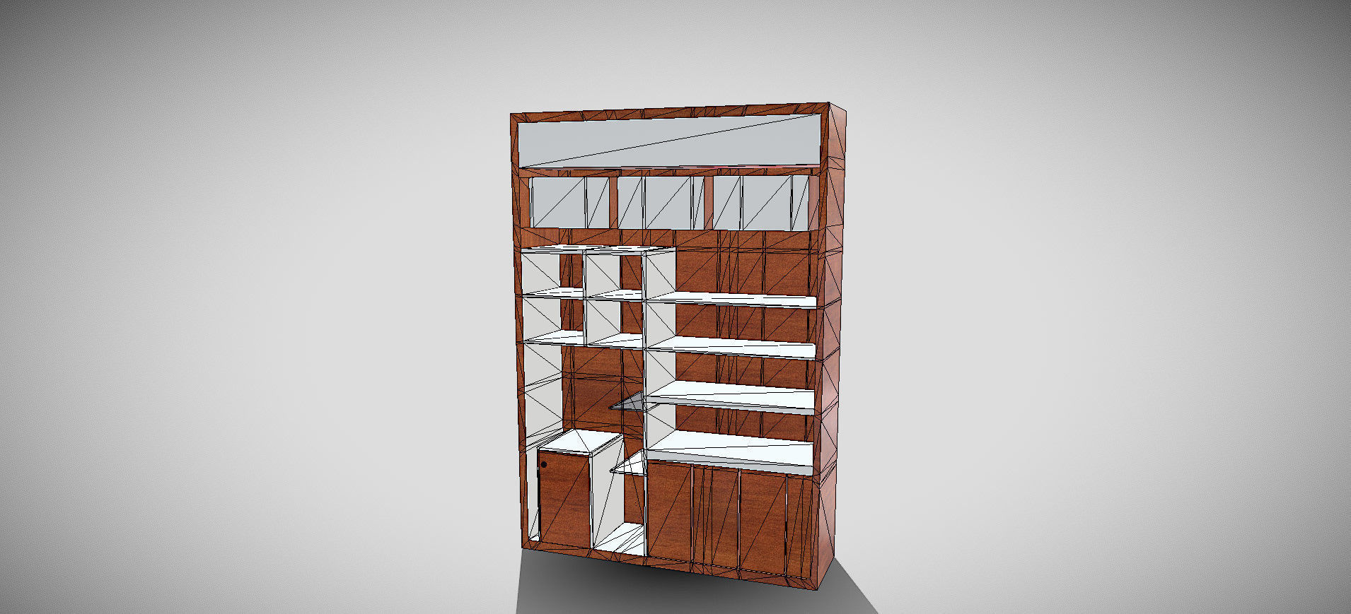 Wooden Showcase 3D model_42