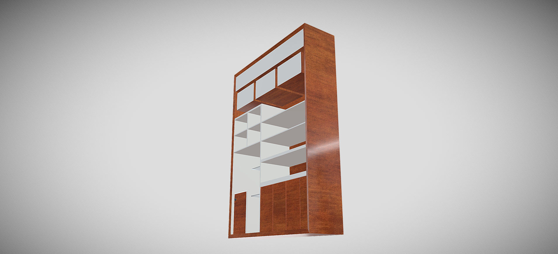Wooden Showcase 3D model_13