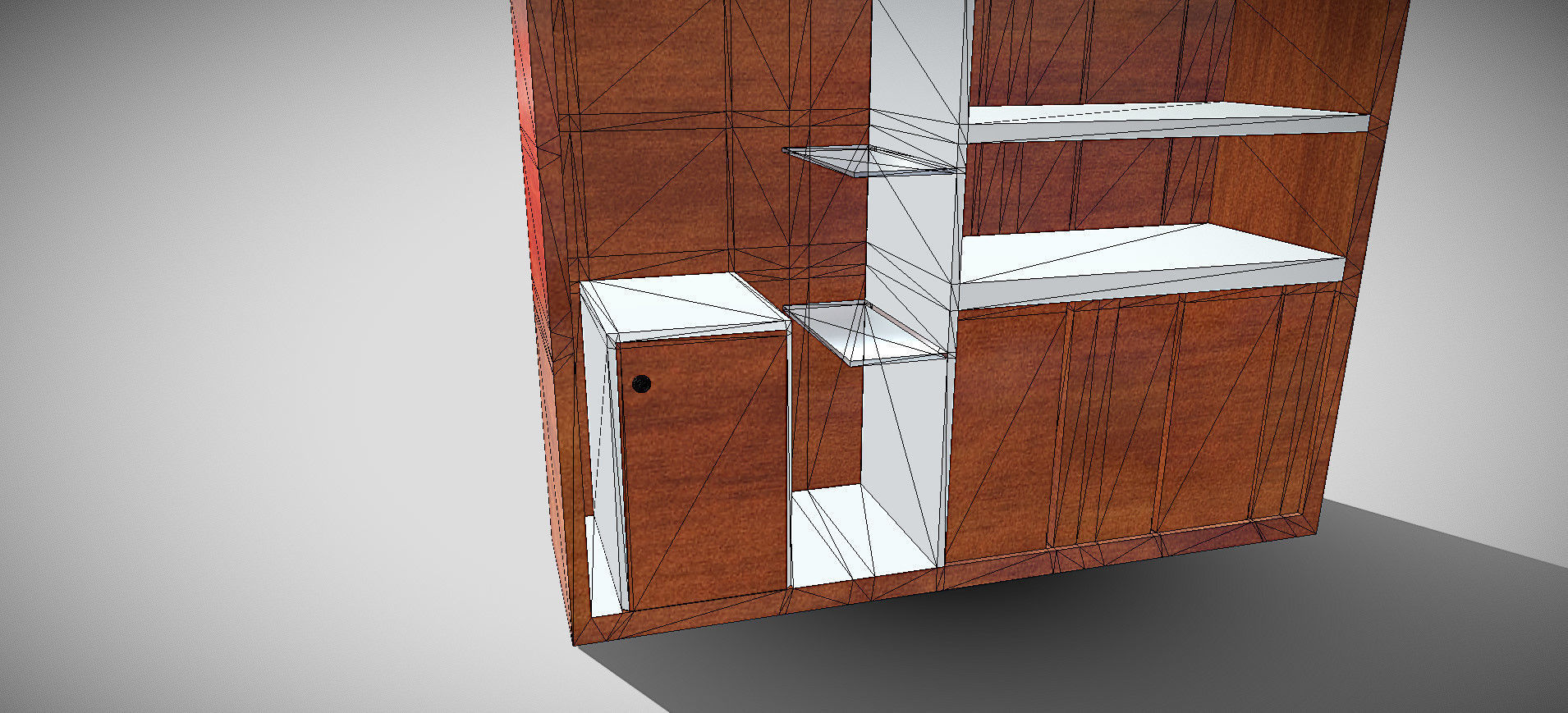 Wooden Showcase 3D model_72