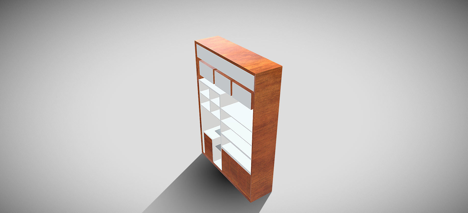 Wooden Showcase 3D model_26