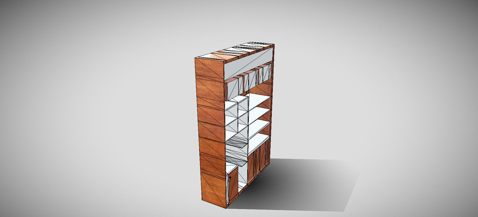 Wooden Showcase 3D model_52