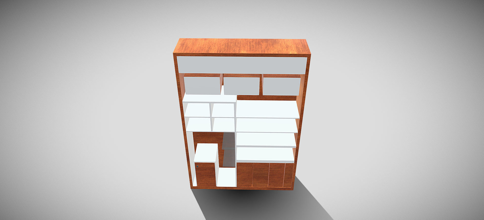 Wooden Showcase 3D model_24