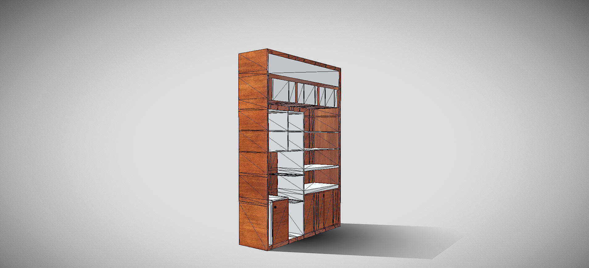 Wooden Showcase 3D model_66