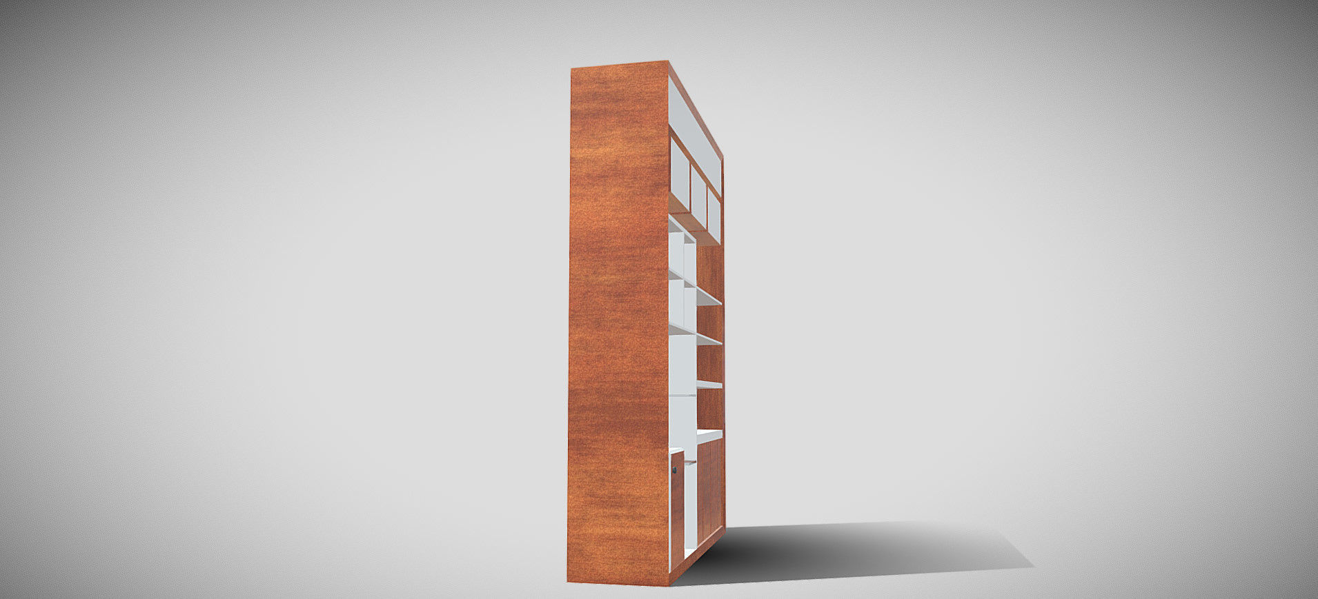 Wooden Showcase 3D model_3