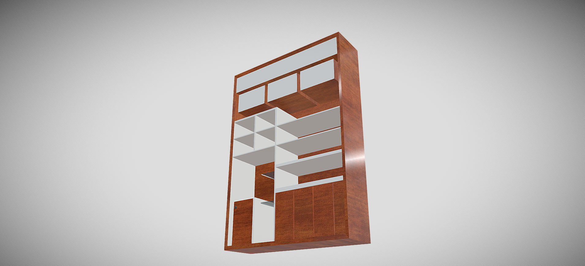 Wooden Showcase 3D model_11