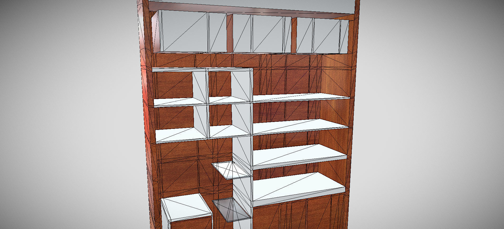 Wooden Showcase 3D model_70