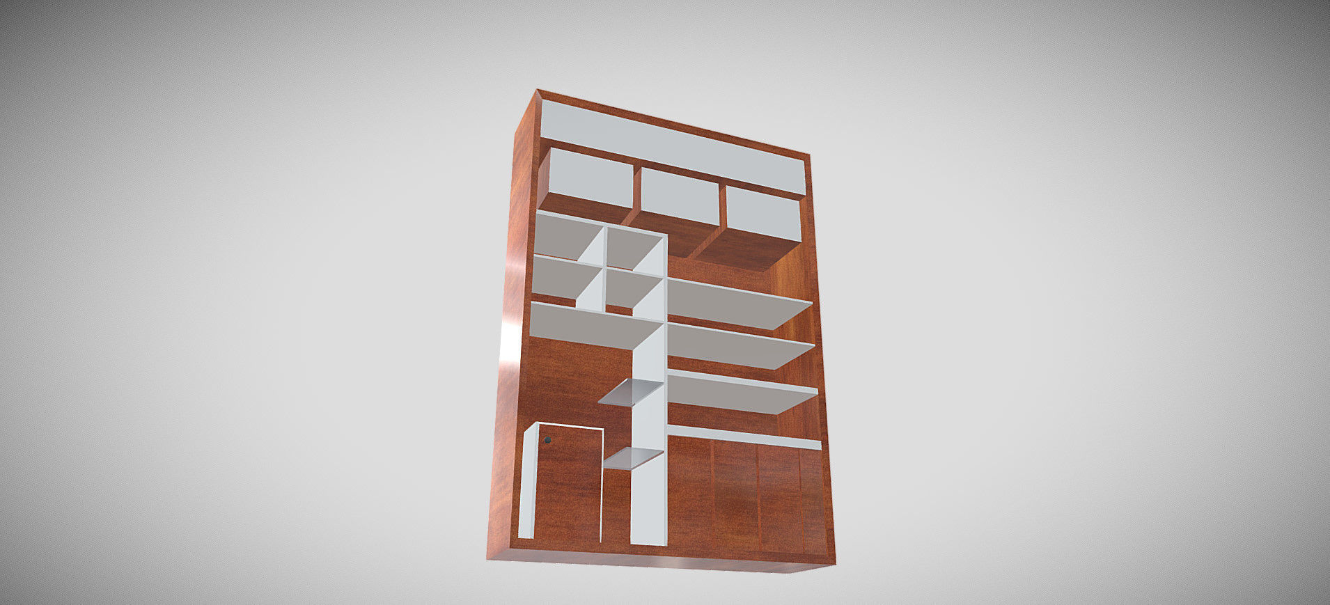 Wooden Showcase 3D model_9