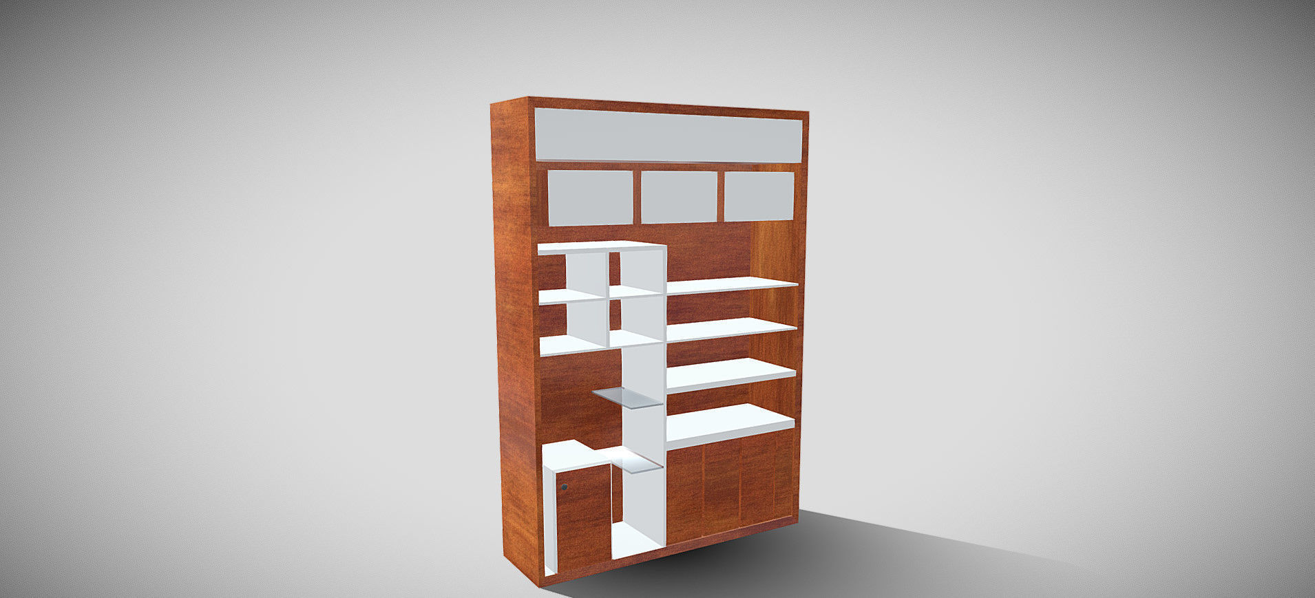 Wooden Showcase 3D model_8