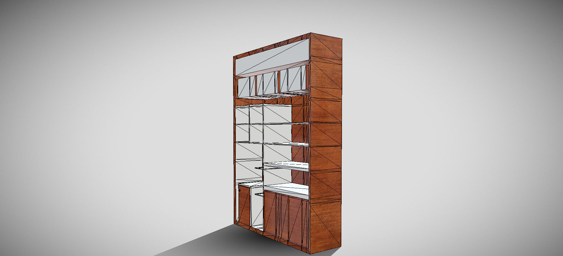 Wooden Showcase 3D model_43