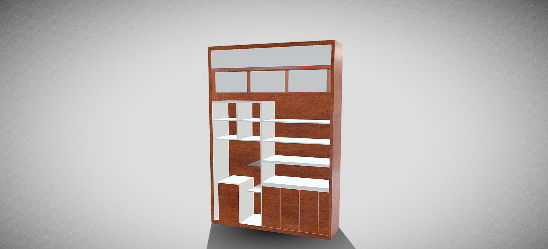 Wooden Showcase 3D model_34