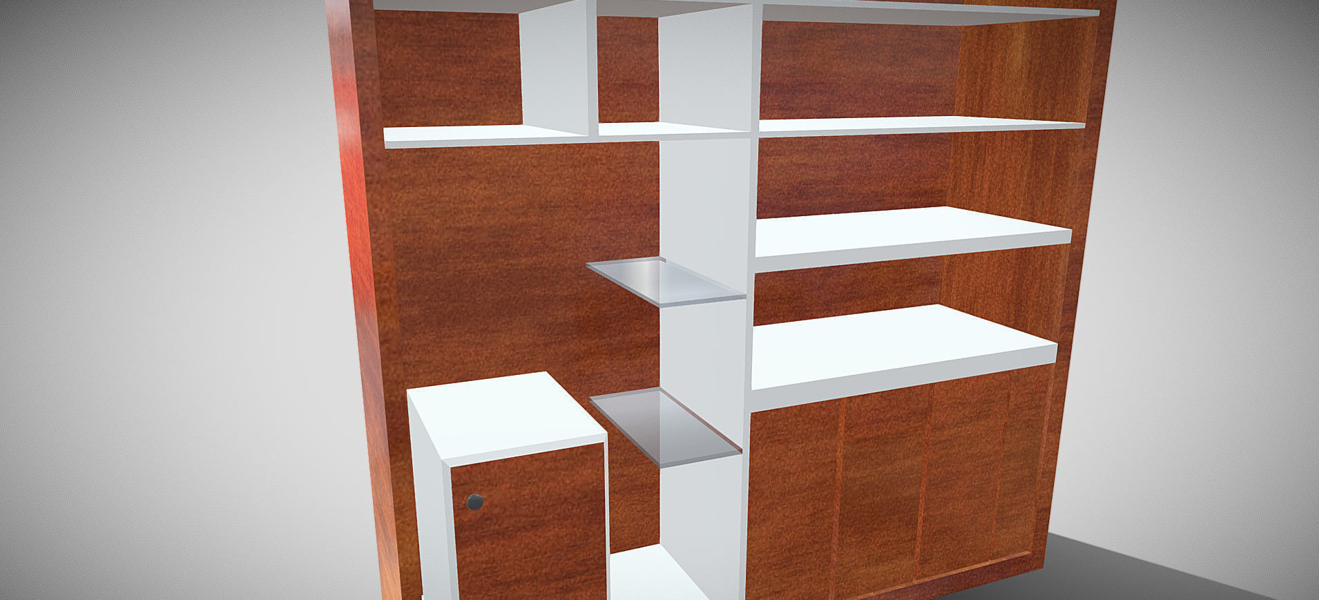Wooden Showcase 3D model_38