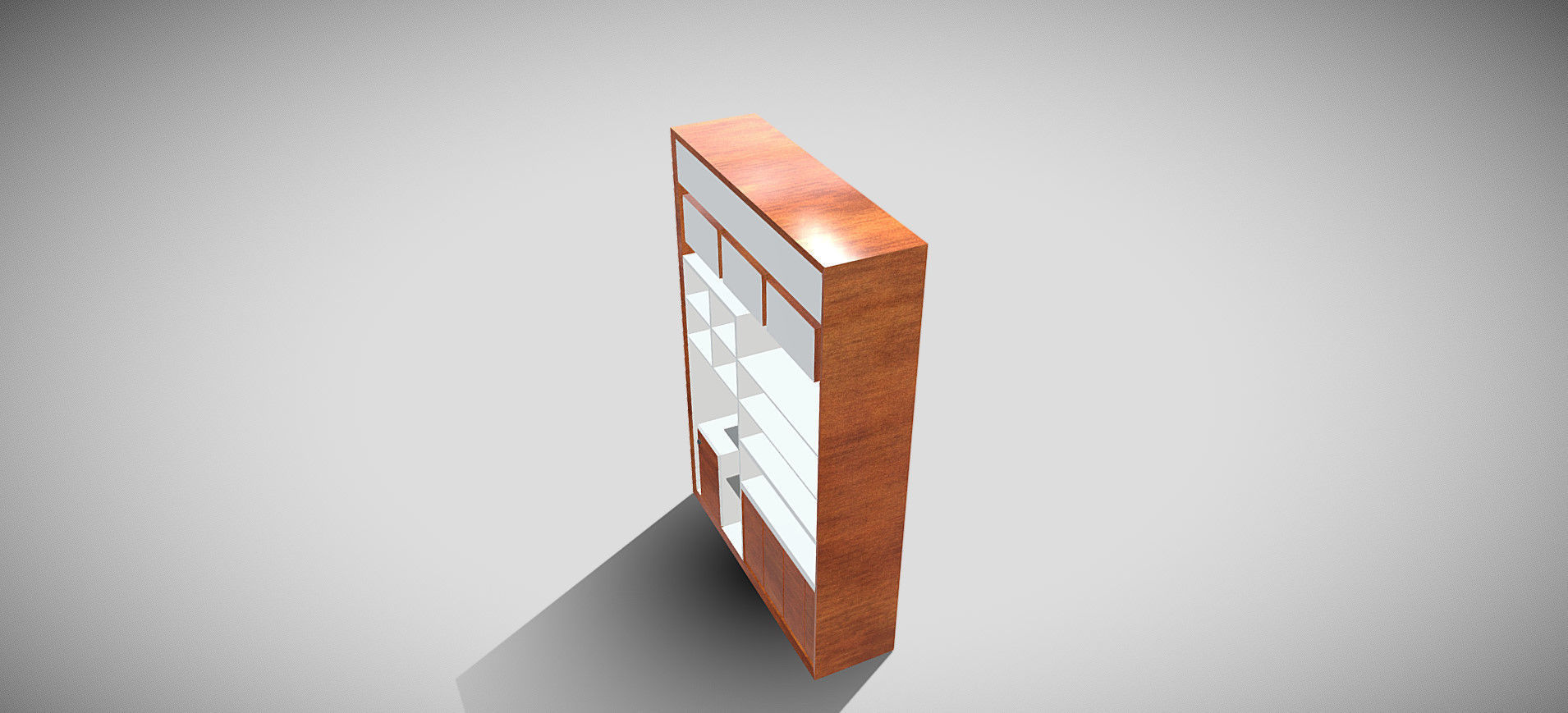 Wooden Showcase 3D model_27
