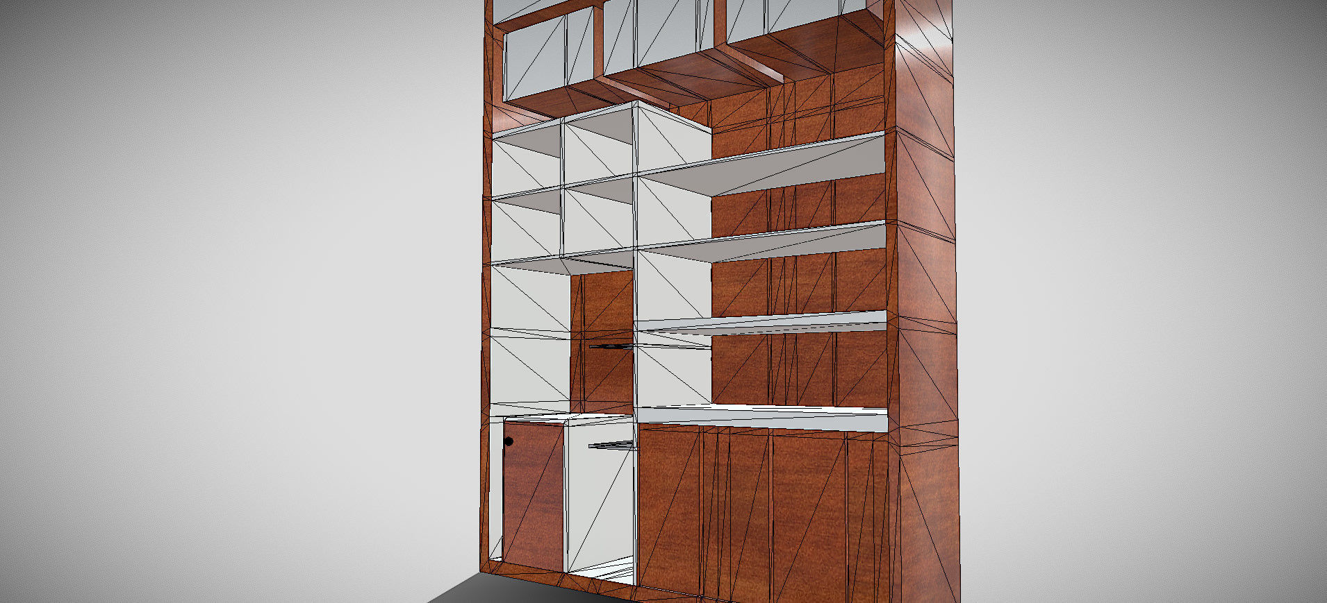 Wooden Showcase 3D model_73